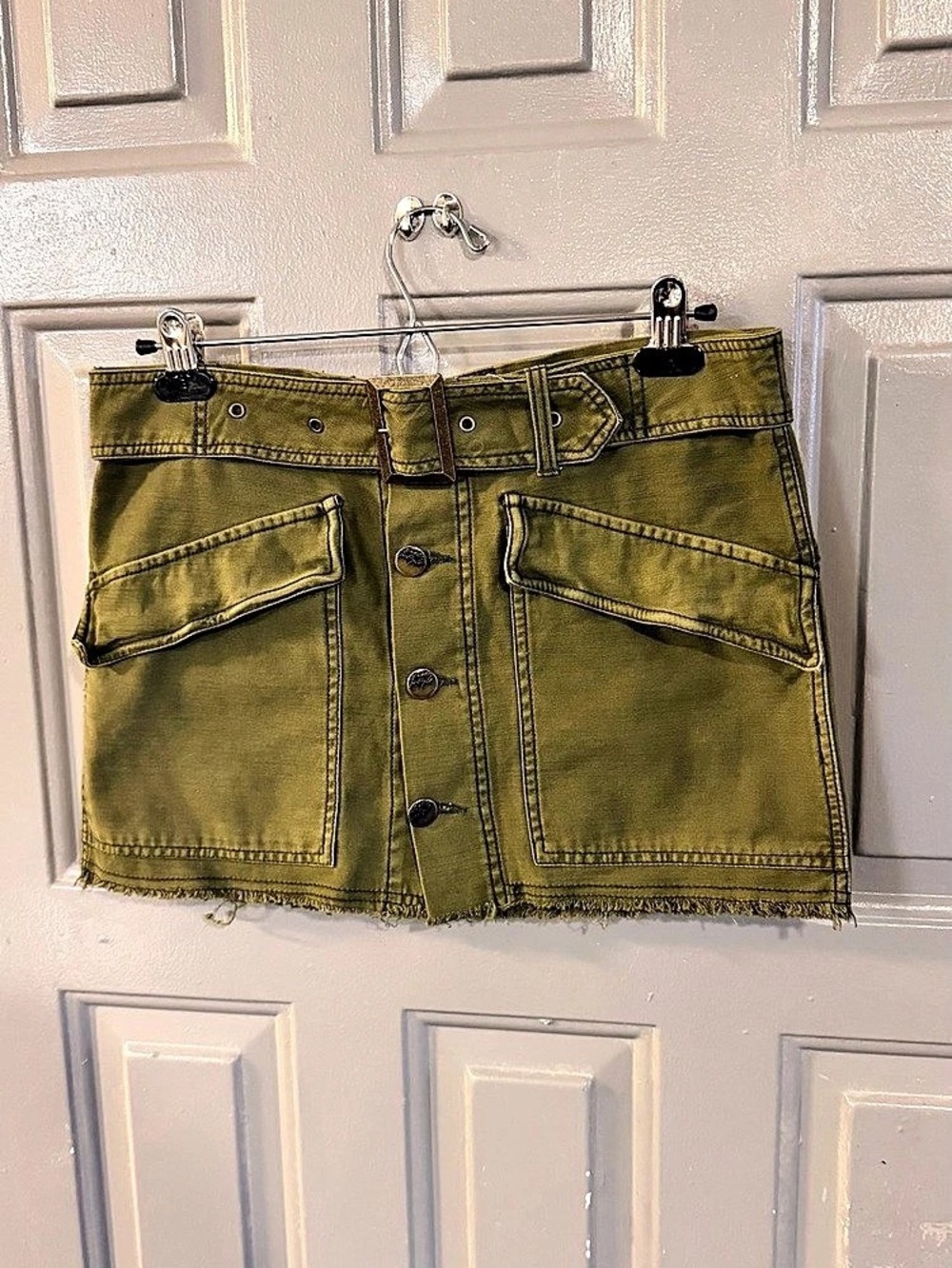 Free People Riverfront Surplus Mini Skirt Green Size 6